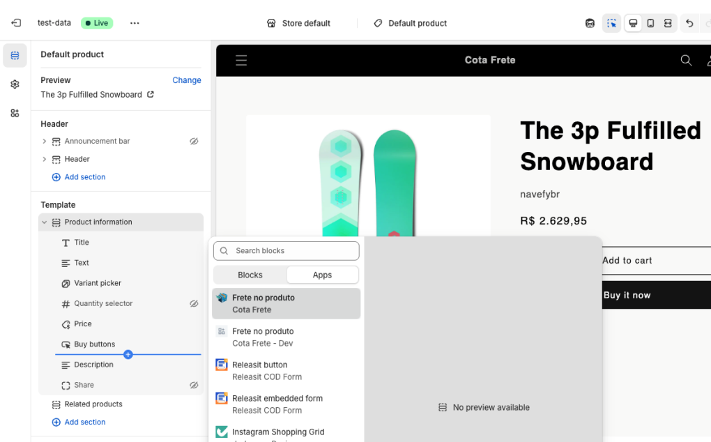 Intelipost e Shopify: frete na página do produto para quem já opera com TMS